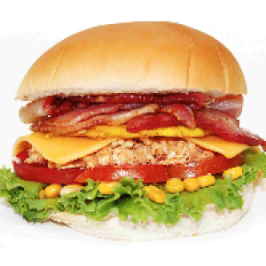 PÃO,  FRANGO DESFIADO 100G,  MAIONESE,  MILHO,  QUEIJO,  ALFACE,  TOMATE,  BACON,  OVO DE CODORNA,  BATATA FRITA OU PALHA